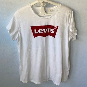 Levi’s Red Graphic Logo White Basic Tee